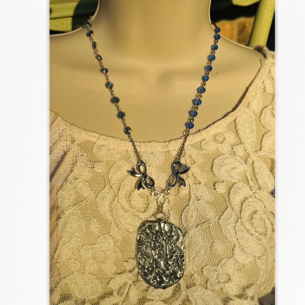 Victorian-Inspired Reversible Pendant w/ Rustic Bezel & VNTG Necklace Components - Picture 9 of 14